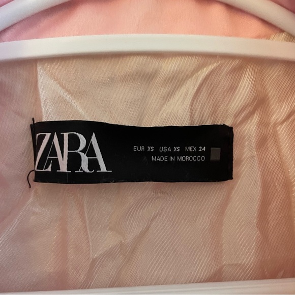 Zara Baby Pink Satin Long Line Blazer – Size XS GUC - Picture 16 of 16
